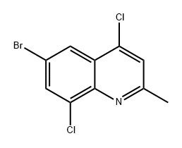 6-bromo-4,8-dichloro-2-methylquinoline 化学構造式