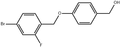 4-[(4-Bromo-2-fluorophenyl)methoxy]benzenemethanol 结构式