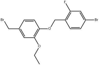 Benzene, 4-bromo-1-[[4-(bromomethyl)-2-ethoxyphenoxy]methyl]-2-fluoro- 结构式