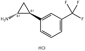 反式-2-(3-(三氟甲基)苯基)环丙烷-1-胺盐酸盐,1156491-11-0,结构式