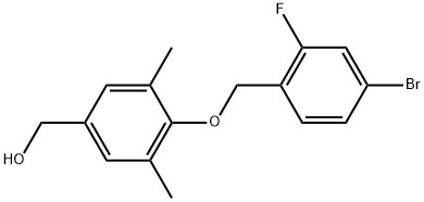 4-[(4-Bromo-2-fluorophenyl)methoxy]-3,5-dimethylbenzenemethanol 化学構造式