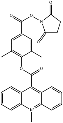 Acridinium, 9-[[4-[[(2,5-dioxo-1-pyrrolidinyl)oxy]carbonyl]-2,6-dimethylphenoxy]carbonyl]-10-methyl- Structure