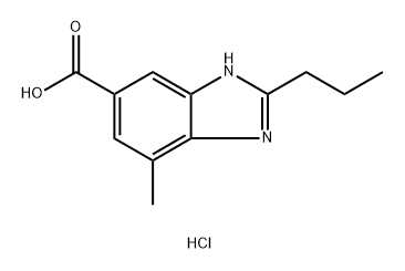 1H-Benzimidazole-5-carboxylic acid, 7-methyl-2-propyl-, hydrochloride (1:1) 化学構造式