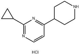 Pyrimidine, 2-cyclopropyl-4-(4-piperidinyl)-, hydrochloride (1:2) Struktur