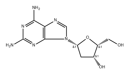 9H-Purine-2,6-diamine, 9-(2-deoxy-β-D-threo-pentofuranosyl)- Structure
