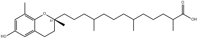 2H-1-Benzopyran-2-tridecanoic acid, 3,4-dihydro-6-hydroxy-α,ε,ι,2,8-pentamethyl-, (2R)- Structure