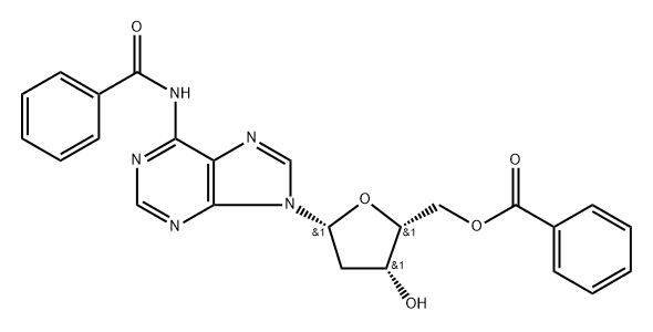 N6-Benzoyl-9-(5-O-benzoyl-2'-deoxy-beta-D-threo-pentofuranosyl)adenine Struktur