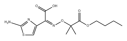 (2Z)-2-(2-amino-1,3-thiazol-4-yl)-2-(1-butoxy-2-methyl-1-oxopropan-2-yl)oxyiminoacetic acid 结构式