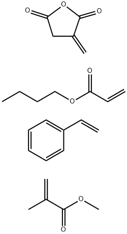 2-Propenoic acid, 2-methyl-, methyl ester, polymer with butyl 2-propenoate, dihydro-3-methylene-2,5-furandione and ethenylbenzene 结构式