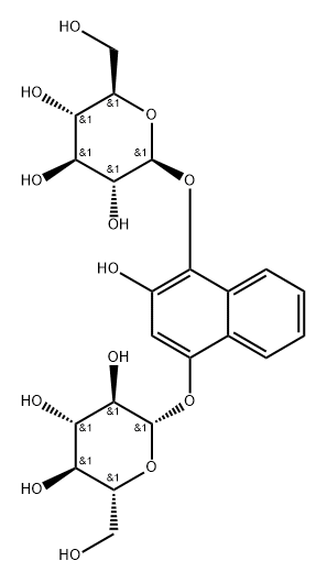 β-D-Glucopyranoside, 2-hydroxy-1,4-naphthalenediyl bis- Structure