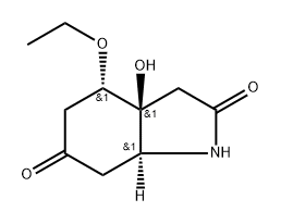 1H-Indole-2,6-dione,4-ethoxyhexahydro-3a-hydroxy-,[3aS-(3aalpha,4bta,7abta)]-(9CI) 化学構造式