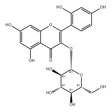 4H-1-Benzopyran-4-one, 2-(2,4-dihydroxyphenyl)-3-(β-D-glucopyranosyloxy)-5,7-dihydroxy- Struktur