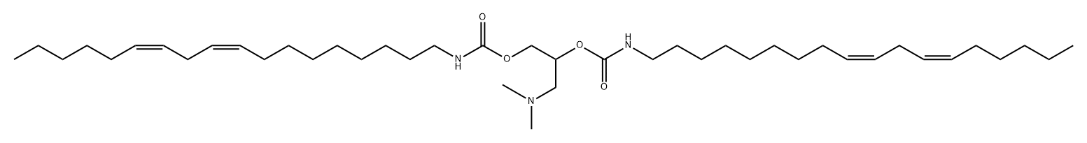 Carbamic acid, N-(9Z,12Z)-9,12-octadecadien-1-yl-, C,C'-[1-[(dimethylamino)methyl]-1,2-ethanediyl] ester 化学構造式