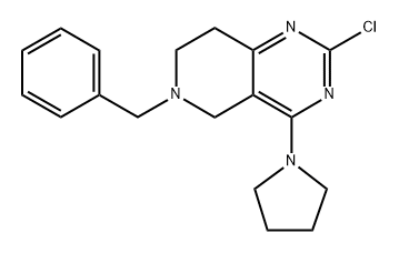 2-Chloro-5,6,7,8-tetrahydro-6-(phenylmethyl)-4-(1-pyrrolidinyl)pyrido[4,3-d]pyrimidine Struktur