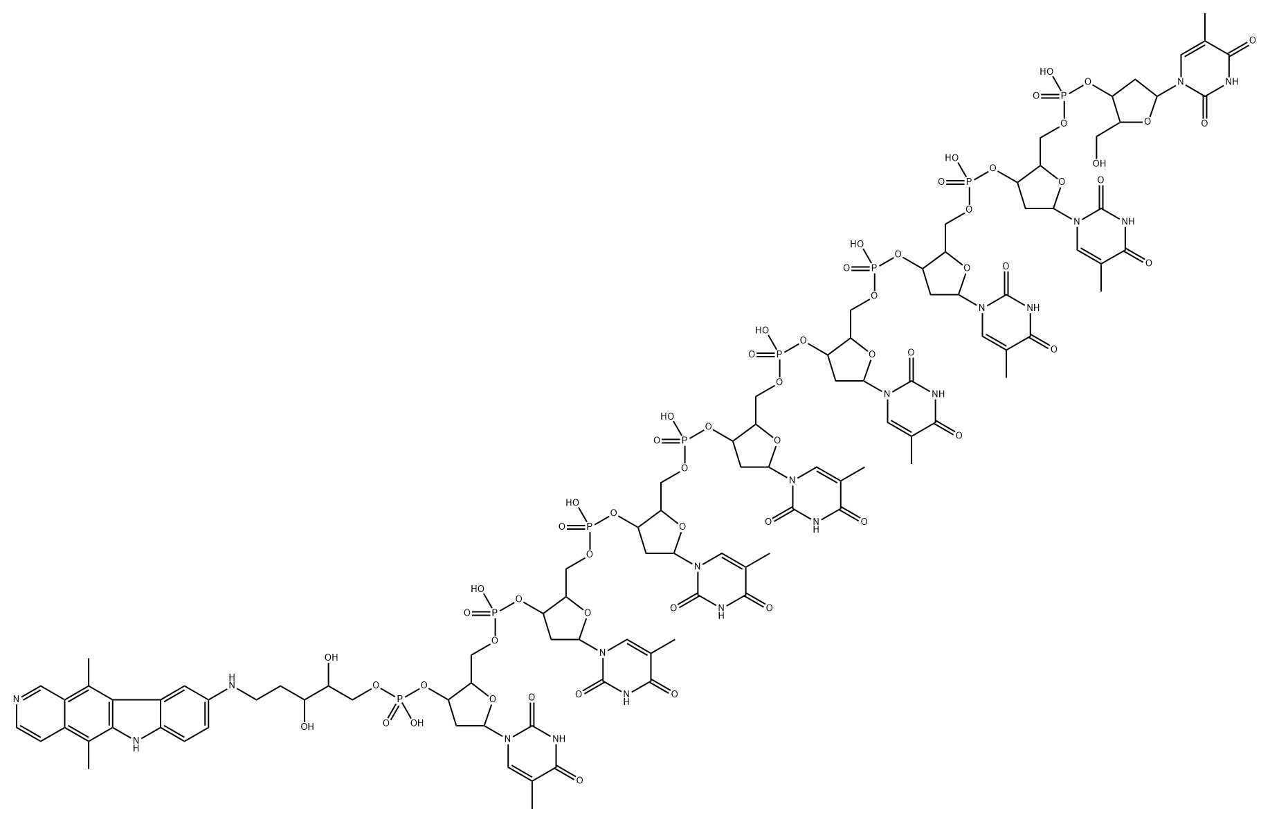 octathymidylate-9-aminoellipticine,117153-31-8,结构式