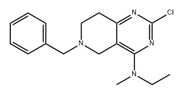 2-Chloro-N-ethyl-5,6,7,8-tetrahydro-N-methyl-6-(phenylmethyl)pyrido[4,3-d]pyrimidin-4-amine Struktur