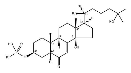 14,20,25-Trihydroxy-3β-(phosphonooxy)-5β-cholest-7-en-6-one Structure