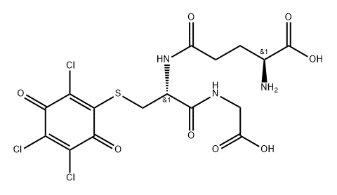 2-gluthionyl-3,5,6-trichloro-1,4-benzoquinone Struktur