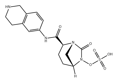 (2S,5R)-7-OXO-6-(SULFOOXY)-N-(1,2,3,4-TETRAHYDROISOQUINOLIN-6-YL)-1,6-DIAZABICYCLO[3.2.1]OCTANE-2-CA,1174019-14-7,结构式