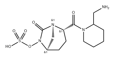 (1R,2S,5R)-2-[[2-(Aminomethyl)-1-piperidinyl] carbonyl]-7-oxo-1,6-diazabicyclo[3.2.1]oct-6- yl hydrogen sulfate Structure