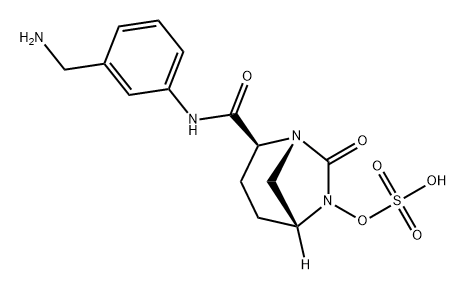 (2S,5R)-N-[3-(aminomethyl)phenyl]-7-oxo-6-(sulfooxy)-1,6-diazabicyclo[3.2.1]octane-2-carboxamide Structure