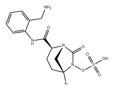 (2S,5R)-N-[2-(aminomethyl)phenyl]-7-oxo-6-(sulfooxy)-1,6-diazabicyclo[3.2.1]octane-2-carboxamide,1174019-53-4,结构式