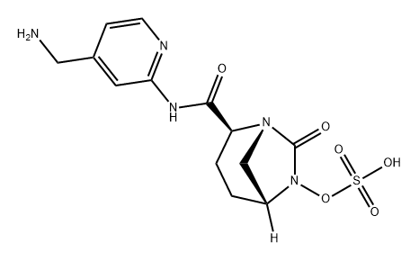 (2S,5R)-N-[4-(aminomethyl)pyridin-2-yl]-7-oxo-6-(sulfooxy)-1,6-diazabicyclo[3.2.1]octane-2-carboxamide Structure