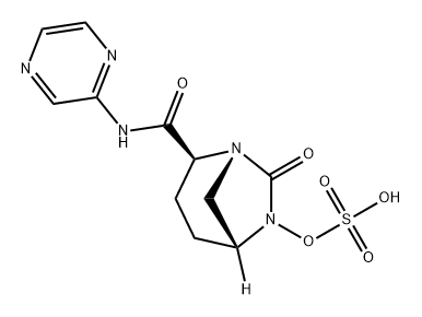 (2S,5R)-7-oxo-N-pyrazin-2-yl-6-(sulfooxy)-1,6-diazabicyclo[3.2.1]octane-2-carboxamide Structure