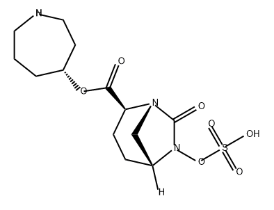 2-[(4R)-Hexahydro-1H-azepin-4-yl] (1R,2S,5R)- 7-oxo-6-(sulfooxy)-1,6-diazabicyclo[3.2.1] octane-2-carboxylate Struktur