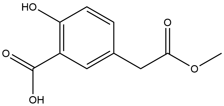 2-羟基-5-(2-甲氧基-2-氧乙基)苯甲酸, 1174171-68-6, 结构式