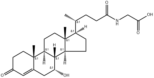N-[(7α)-7-Hydroxy-3,24-dioxochol-4-en-24-yl]glycine Structure
