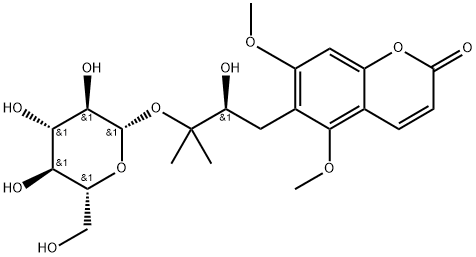 (-)-Toddalolactone 3′-O-β-D-glucopyranoside, 1176645-57-0, 结构式