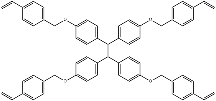 1,1′,1′′,1′′-(1,2-乙叉基)四[4-[(4-乙烯基苯基)甲氧基]苯, 117675-58-8, 结构式