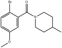 (2-Bromo-5-methoxyphenyl)(4-methyl-1-piperidinyl)methanone Struktur