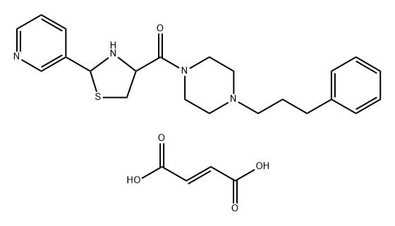 but-2-enedioic acid, [4-(3-phenylpropyl)piperazin-1-yl]-(2-pyridin-3-y lthiazolidin-4-yl)methanone Struktur