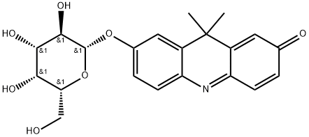 7-β-D-Galactopyranosyloxy-9,9-dimethyl-9H-acridin-2-on 化学構造式