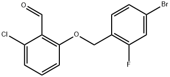 2-[(4-Bromo-2-fluorophenyl)methoxy]-6-chlorobenzaldehyde Struktur