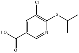 5-Chloro-6-[(1-methylethyl)thio]-3-pyridinecarboxylic acid 结构式