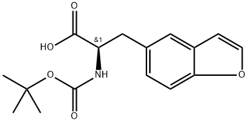 (2R)-3-(1-benzofuran-5-yl)-2-{[(tert-butoxy)carbonyl]amino}propanoic acid 化学構造式