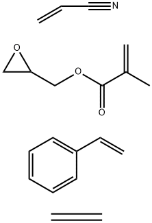 2-propenenitrile polymer with ethene, ethenyl- benzene and oxiranylmethyl 2-methyl-2- propenoate, graft Structure