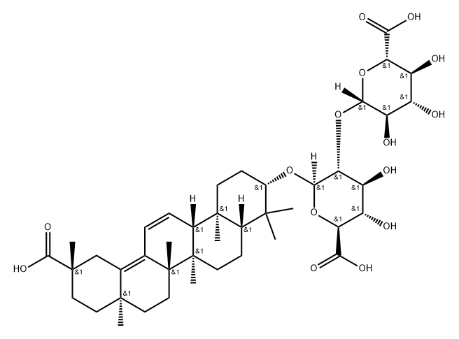 β-D-Glucopyranosiduronic acid, (3β,20β)-20-carboxy-30-noroleana-11,13(18)-dien-3-yl 2-O-β-D-glucopyranuronosyl-|化合物 T32747