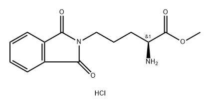 (S)-Methyl 2-amino-5-(1,3-dioxoisoindolin-2-yl)pentanoate hydrochloride 化学構造式
