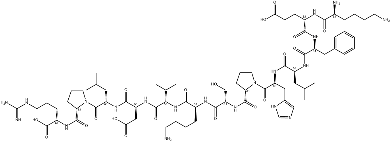 L-Arginine, L-lysyl-L-α-glutamyl-L-phenylalanyl-L-leucyl-L-histidyl-L-prolyl-L-seryl-L-lysyl-L-valyl-L-α-aspartyl-L-leucyl-L-prolyl-,1187852-48-7,结构式