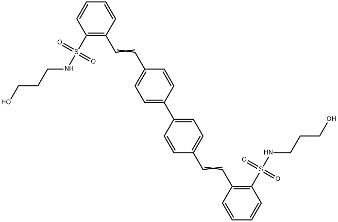 Benzenesulfonamide, 2,2'-([11'-biphenyl]-44-diyldi-2,1-ethenediyl)bis[N-(3-hydroxypropyl)- Struktur