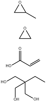 Oxirane, methyl-, polymer with oxirane, ether with 2-ethyl-2-(hydroxymethyl)-1,3-propanediol (3:1), 2-propenoate Struktur