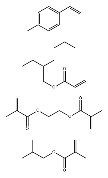 2-Propenoic acid, 2-methyl-, 1,2-ethanediyl ester, polymer with 1-ethenyl-4-methylbenzene, 2-ethylhexyl 2-propenoate and 2-methylpropyl 2-methyl-2-propenoate,118922-87-5,结构式