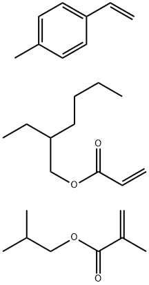 2-Propenoic acid, 2-methyl-, 2-methylpropyl ester, polymer with 1-ethenyl-4-methylbenzene and 2-ethylhexyl 2-propenoate 化学構造式