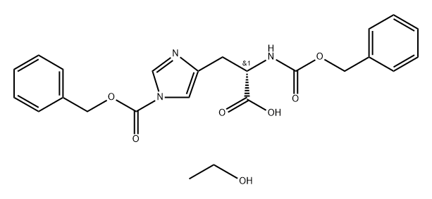 Nα,Nτ-ビス(ベンジルオキシカルボニル)-L-ヒスチジン 化学構造式