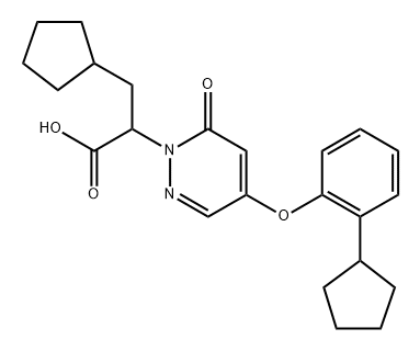 1(6H)-Pyridazineacetic acid, α-(cyclopentylmethyl)-4-(2-cyclopentylphenoxy)-6-oxo- Struktur