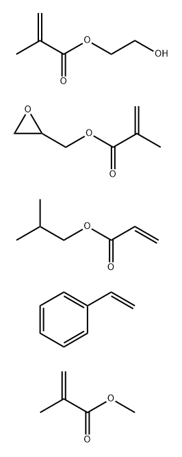 2-Propenoic acid, 2-methyl-, 2-hydroxyethyl ester, polymer with ethenylbenzene, methyl 2-methyl-2-propenoate, 2-methylpropyl 2-propenoate and oxiranylmethyl 2-methyl-2-propenoate 化学構造式